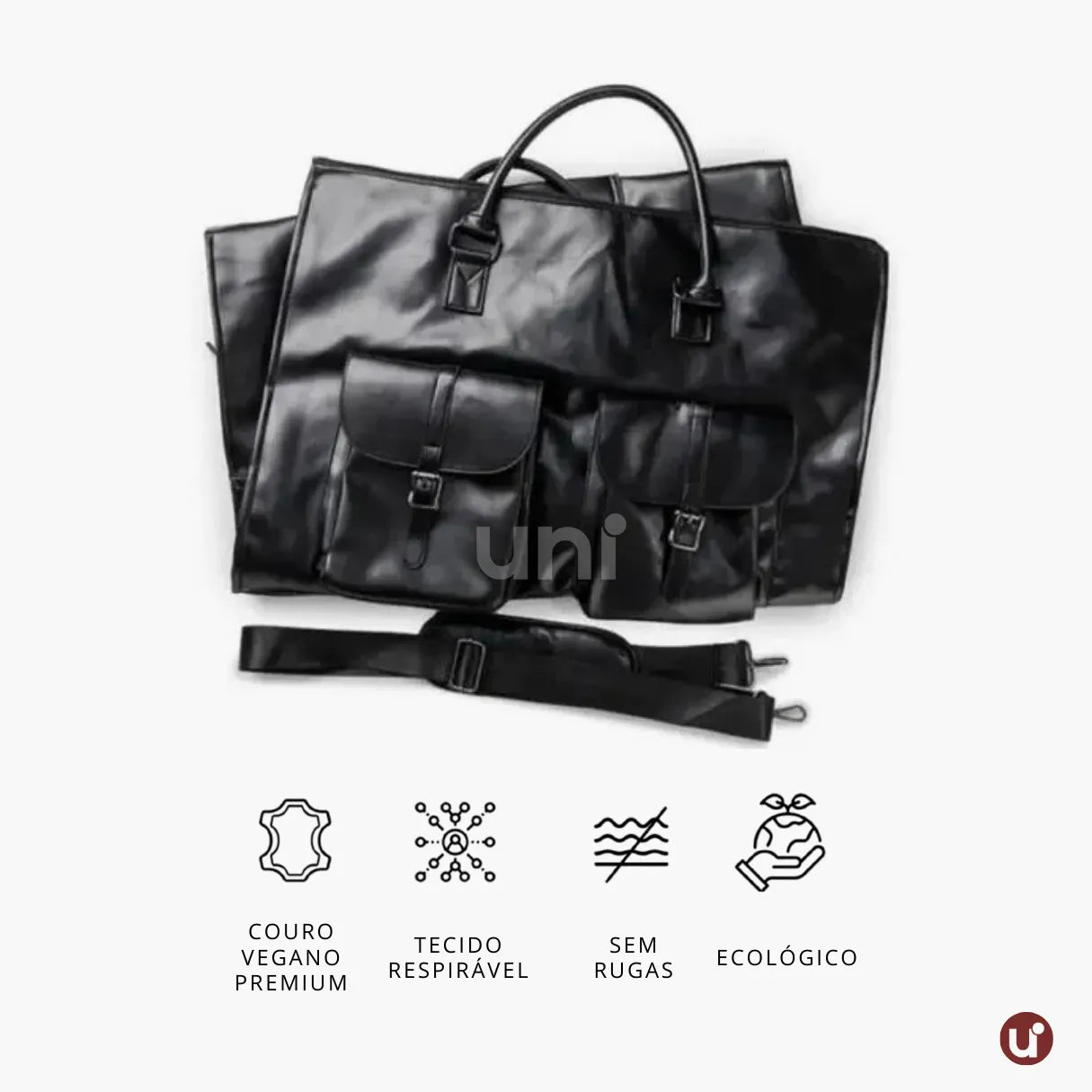 Bolsa de Viagem 2 em 1 Porta-Terno em Couro Premium - ClassyBag™