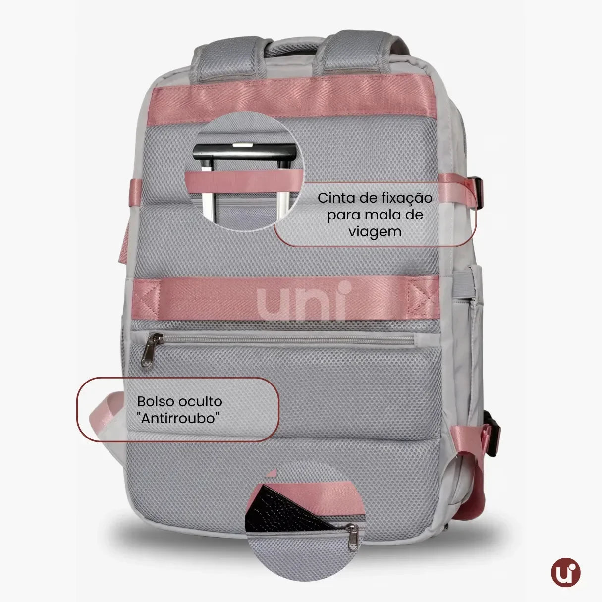 Mochila de Viagem Mala de Bordo Impermeável com Abertura 180° - RoyalViolet™