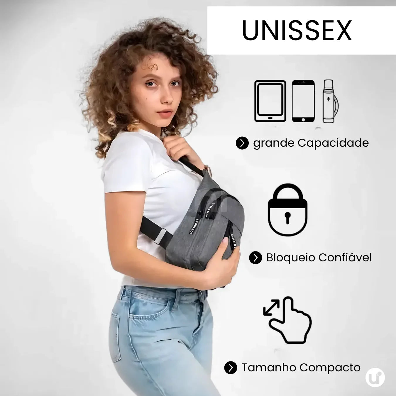 Mochila Transversal Impermeável e Antifurto para Viagem - CrossMove™