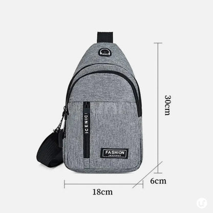 Mochila Transversal Impermeável e Antifurto para Viagem - CrossMove™