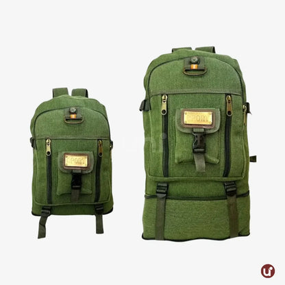 Mochila Masculina de Lona Premium Expansível 50L Resistente à Água