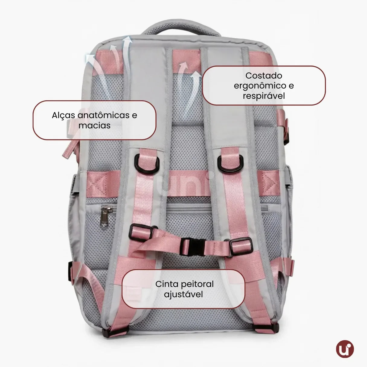 Mochila de Viagem Mala de Bordo Impermeável com Abertura 180° - RoyalViolet™