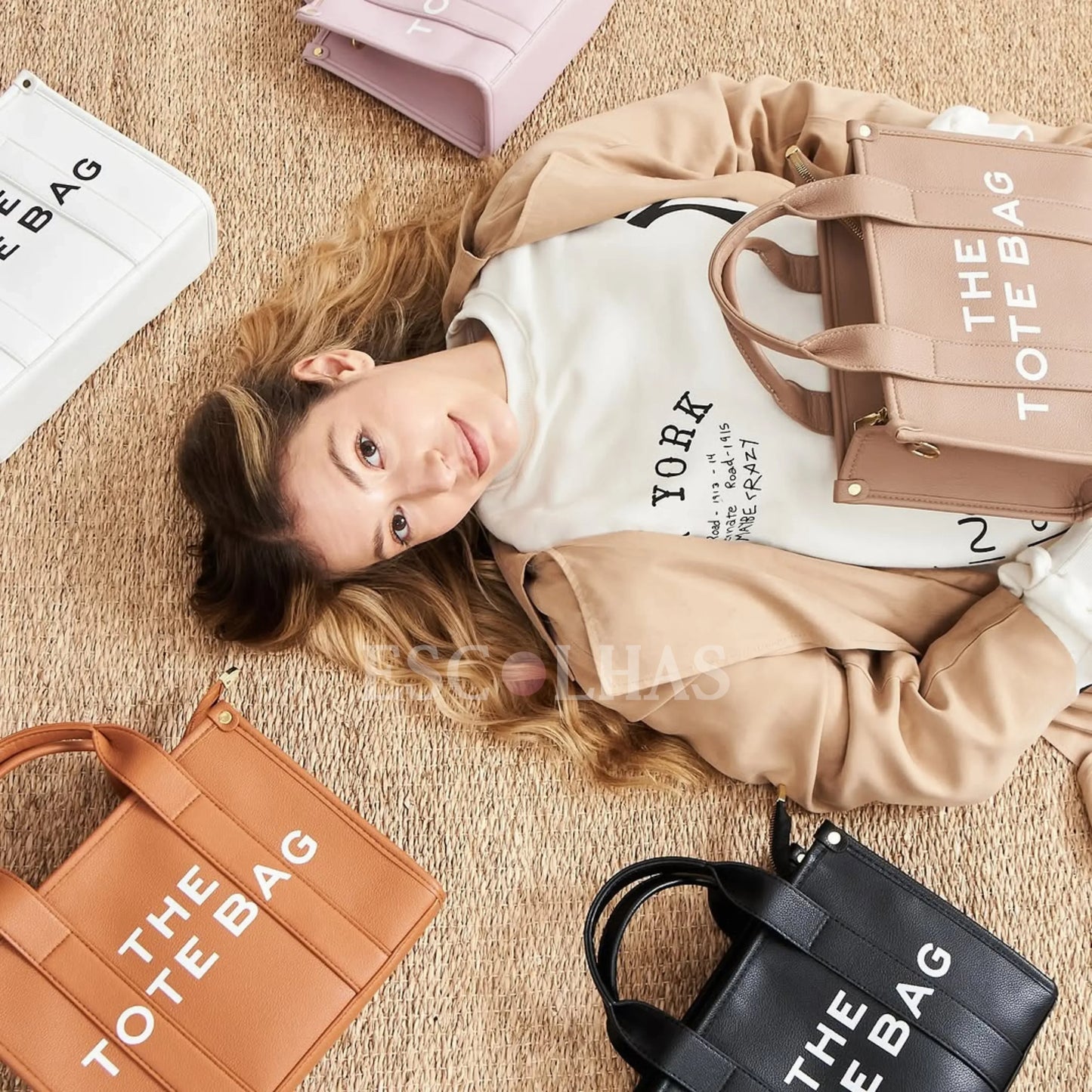 Bolsa Tote Feminina de Viagem e Trabalho em Couro 35L - TheTote™