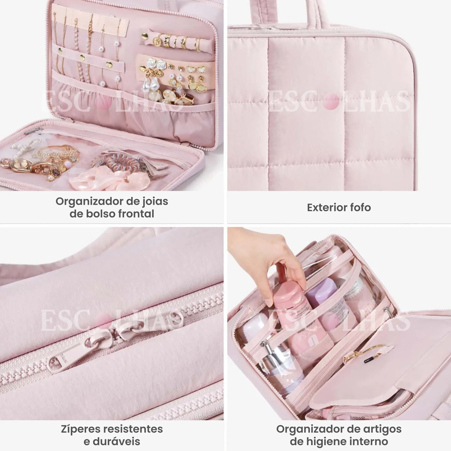 Nécessaire Porta-Joias e Higiene Multifuncional - BeautyVoyage™ 2.0