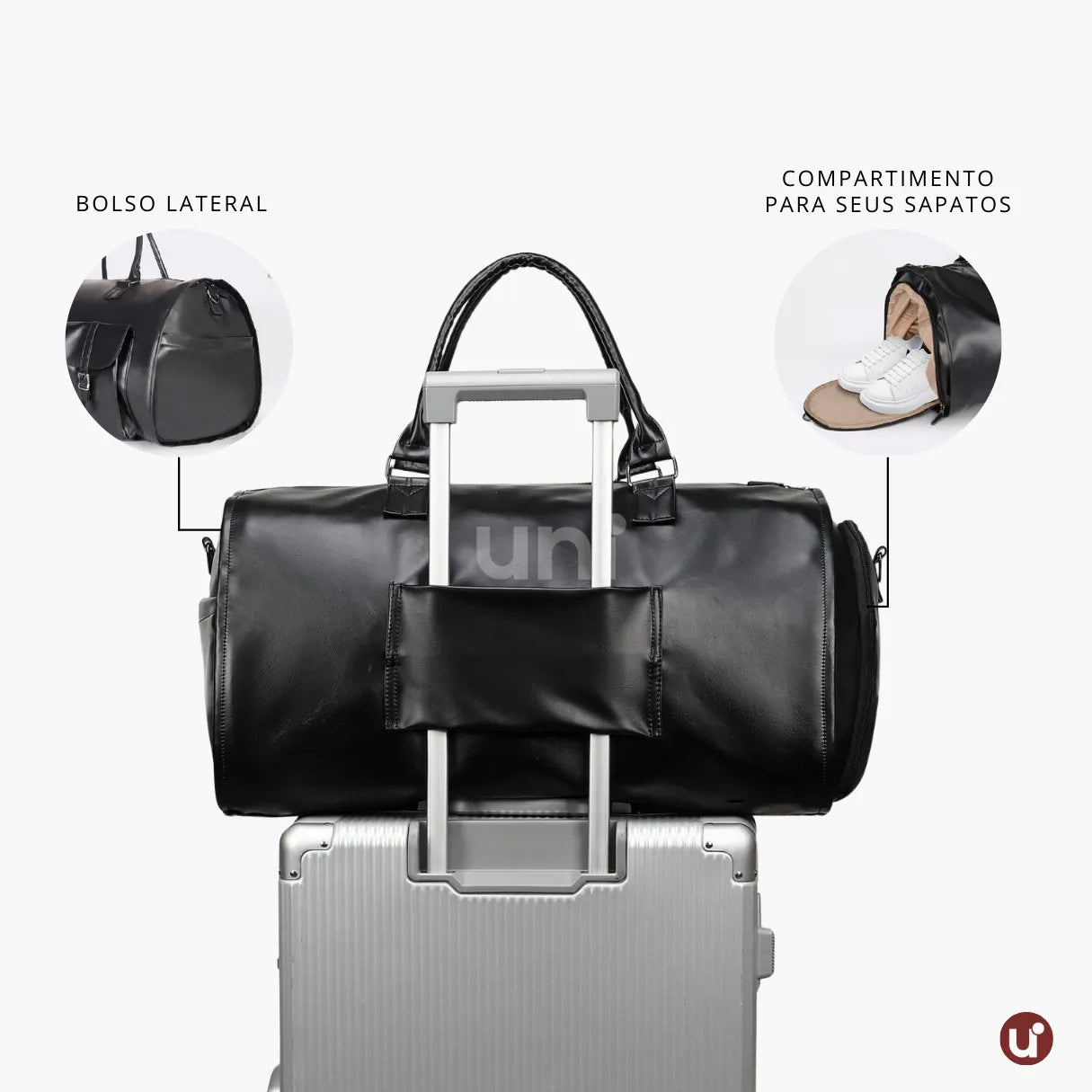 Bolsa de Viagem 2 em 1 Porta-Terno em Couro Premium - ClassyBag™