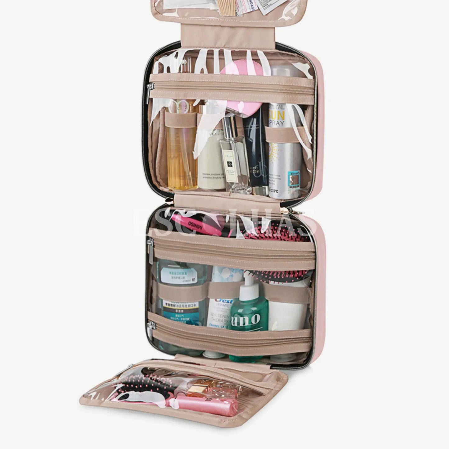 Necessaire de Viagem Dobrável com Gancho Metálico BeautyVoyage™ LITE