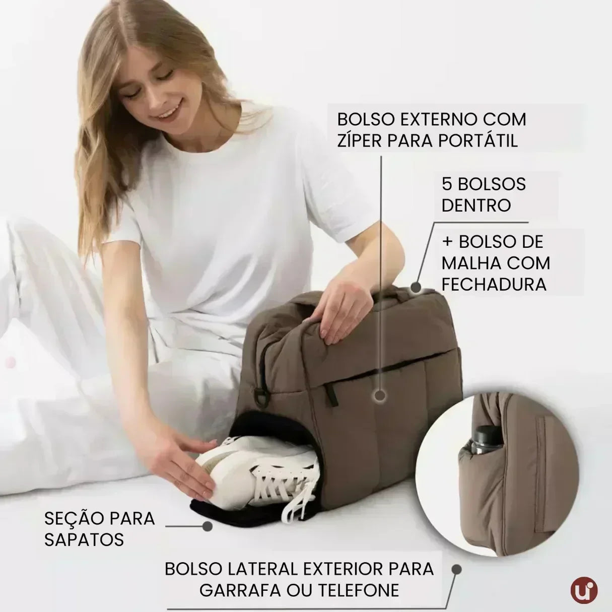 Bolsa de Viagem Feminina Duffle com Porta-Sapatos 25L - Calpak™