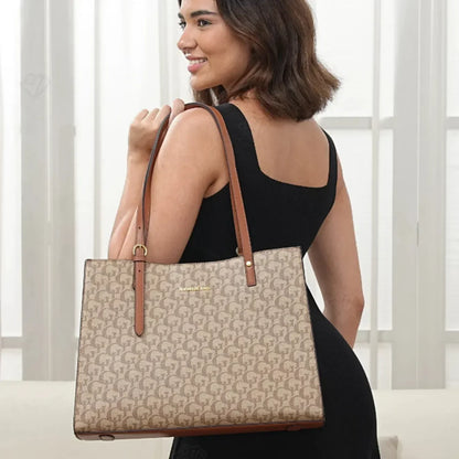 Bolsa para Laptop Feminina de Ombro em Couro Impermeável