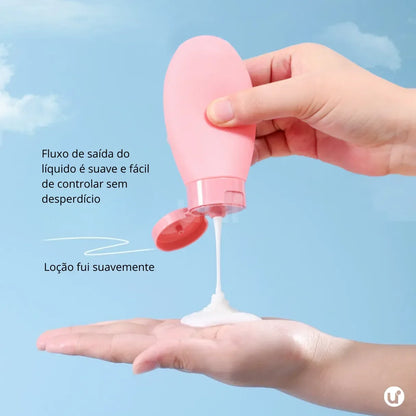 Kit de Frascos para Viagem 11 Peças Antivazamento com Necessaire Transparente