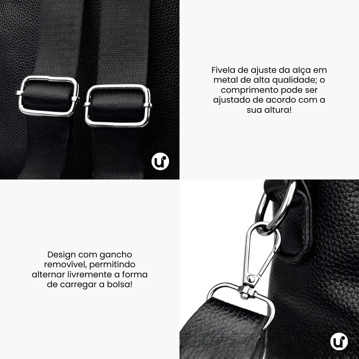 Mochila Feminina Antifurto Impermeável em Couro 3 em 1 - Shiny Diary