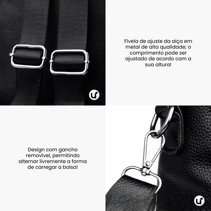 Mochila Feminina Antifurto Impermeável em Couro 3 em 1 - Shiny Diary