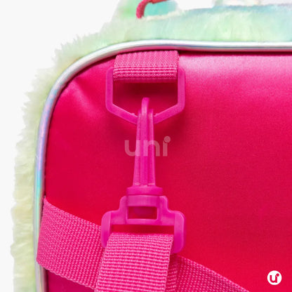 Kit Mochila Escolar de Rodinha Unicórnio Pelúcia 3 Peças - Conforto e Magia