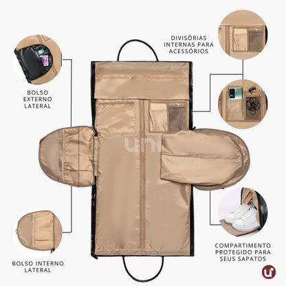 Bolsa de Viagem 2 em 1 Porta-Terno em Couro Premium - ClassyBag™
