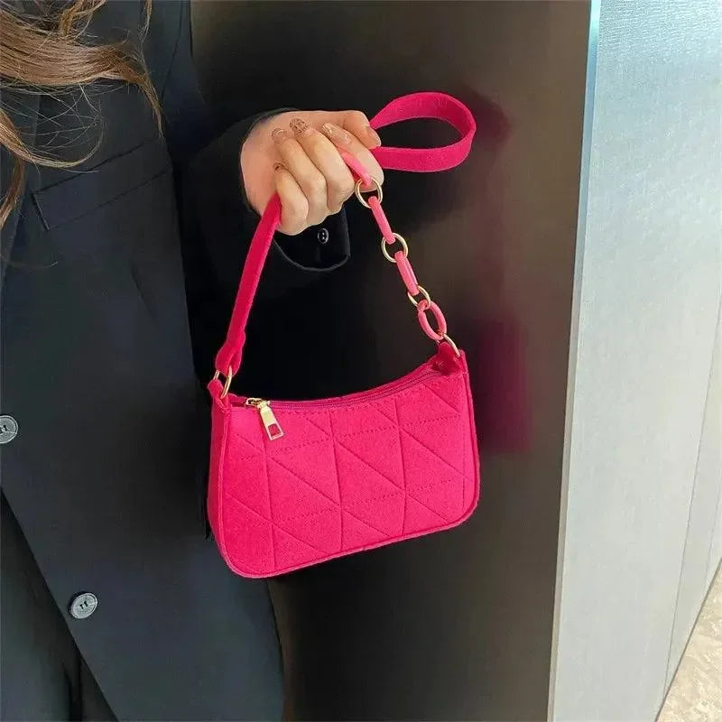 Bolsa de Ombro Hobo Minimalista com Alça de Corrente - Lovito™