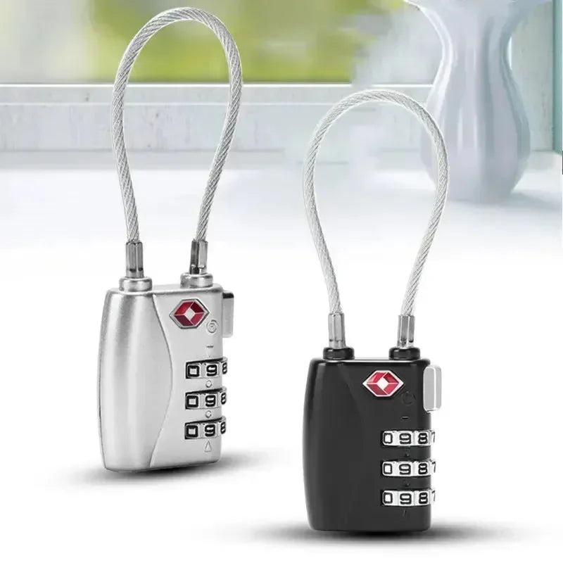 Cadeado para Mala de Viagem com Cabo de Aço e Senha - ProMaster™