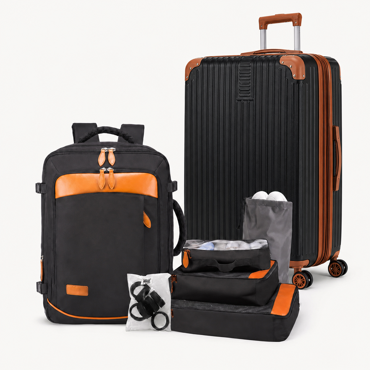 Kit de Viagem NovaTech™ Completo — Mala + Mochila Combinando