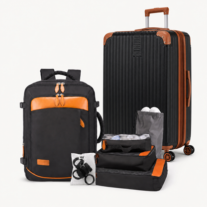 Kit de Viagem NovaTech™ Completo — Mala + Mochila Combinando