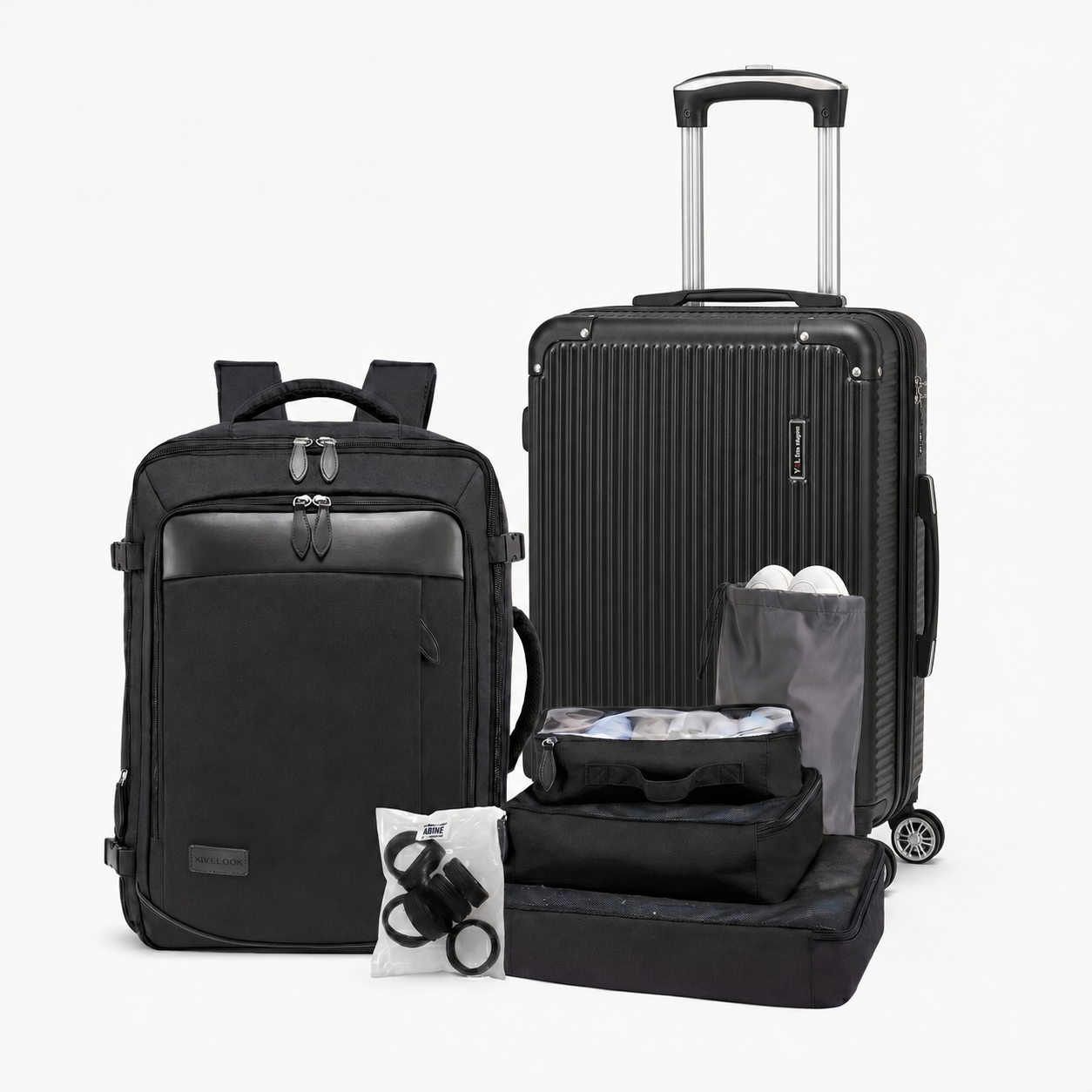 Kit de Viagem NovaTech™ Completo — Mala + Mochila Combinando