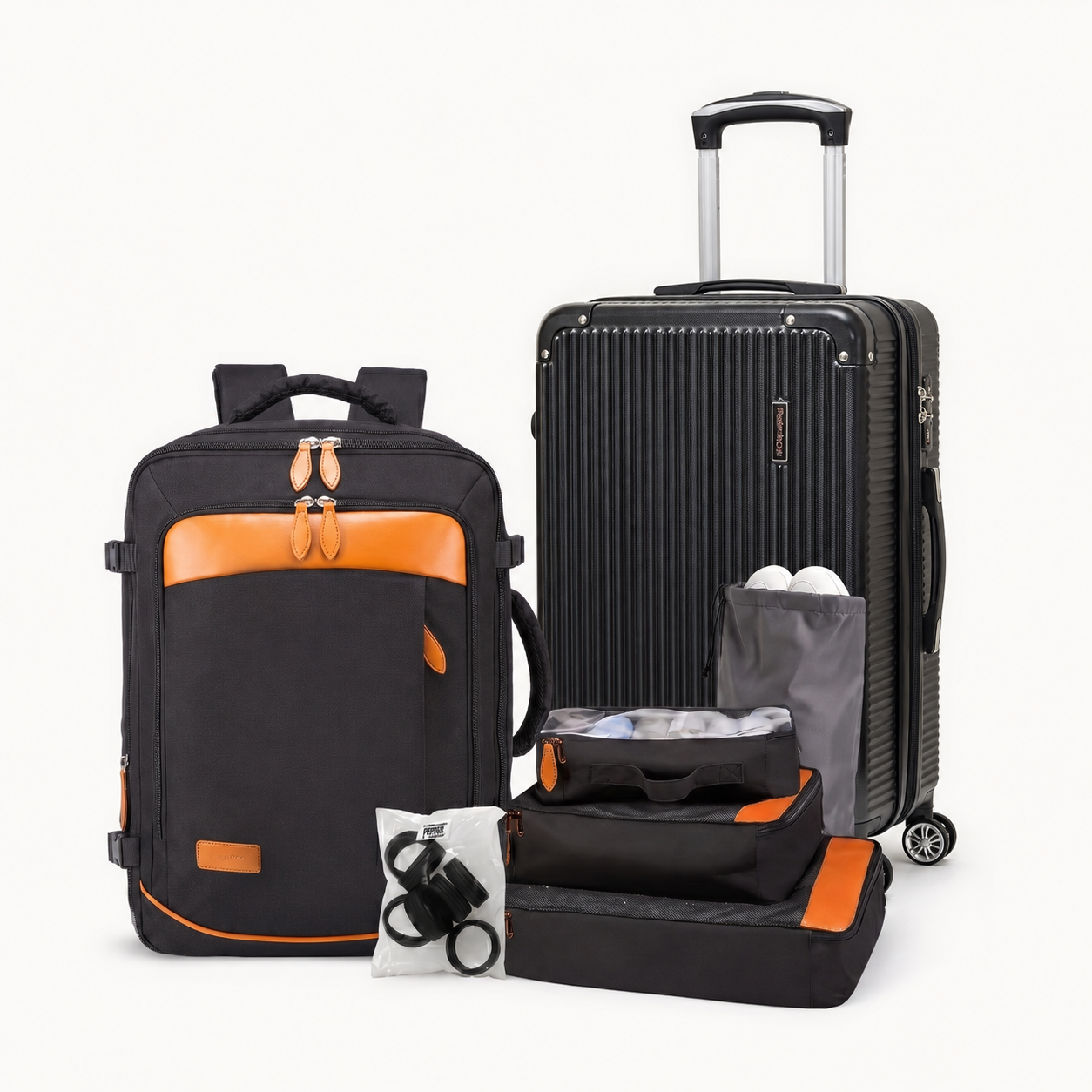 Kit de Viagem NovaTech™ Completo — Mala + Mochila Combinando