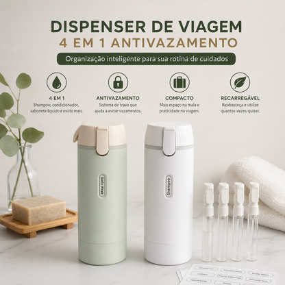 Dispenser de Viagem Inteligente 4 em 1: Organização Antivazamento - GOPACKO™