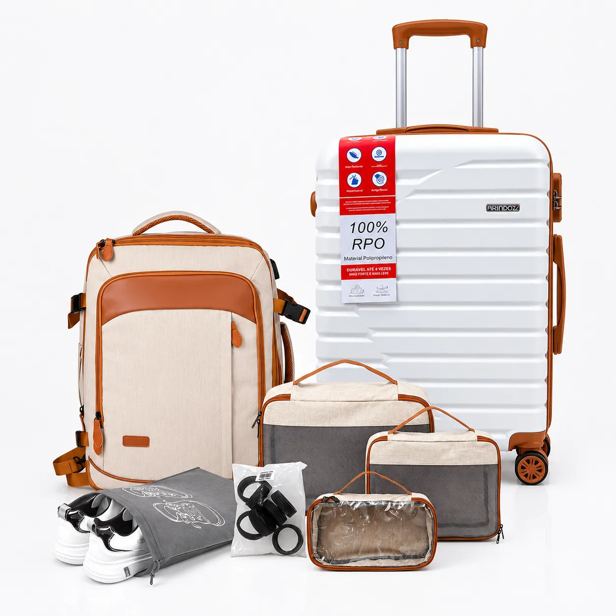 Kit de Viagem Completo NovaTech™ - Mala de Bordo e Mochila