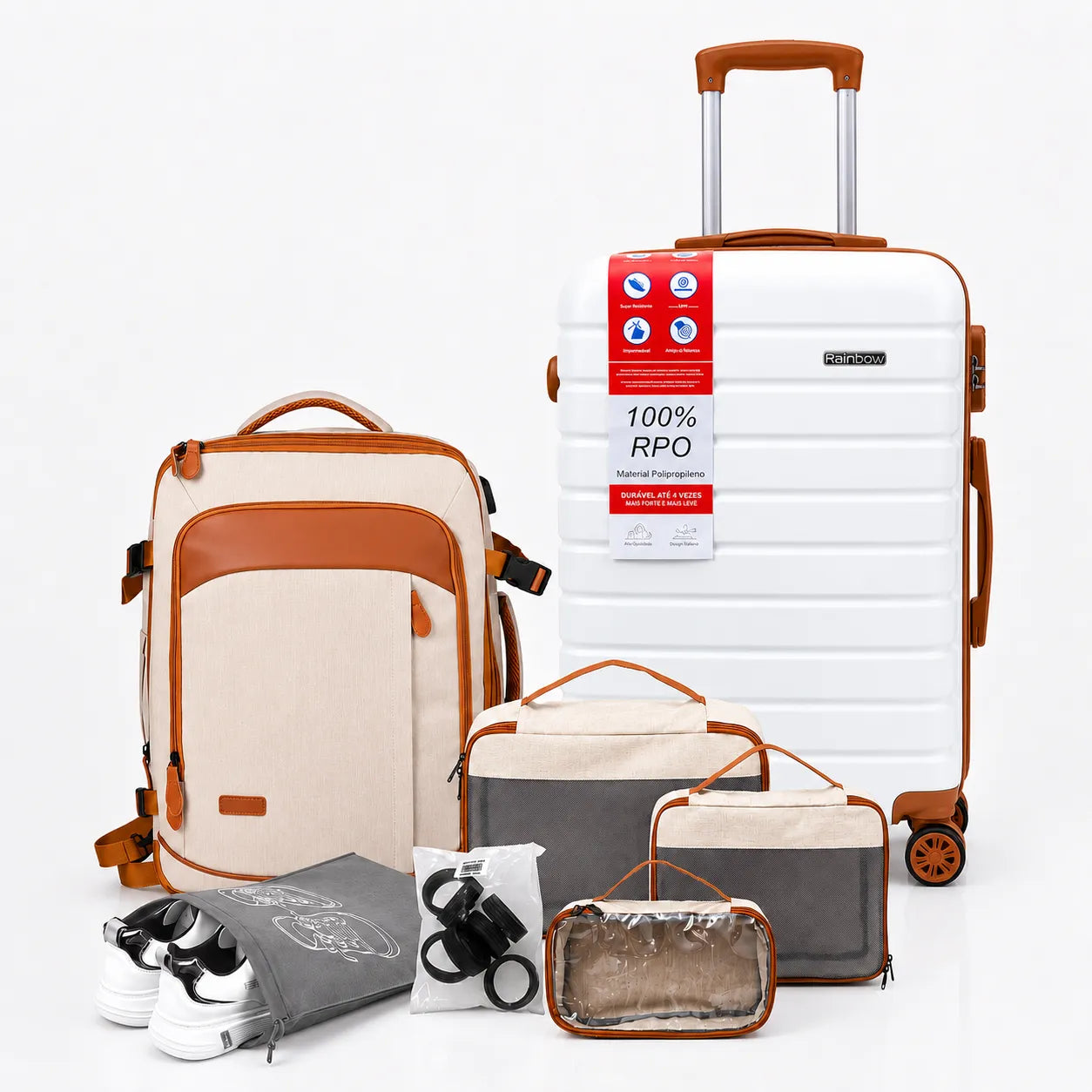 Kit de Viagem Completo NovaTech™ - Mala de Bordo e Mochila