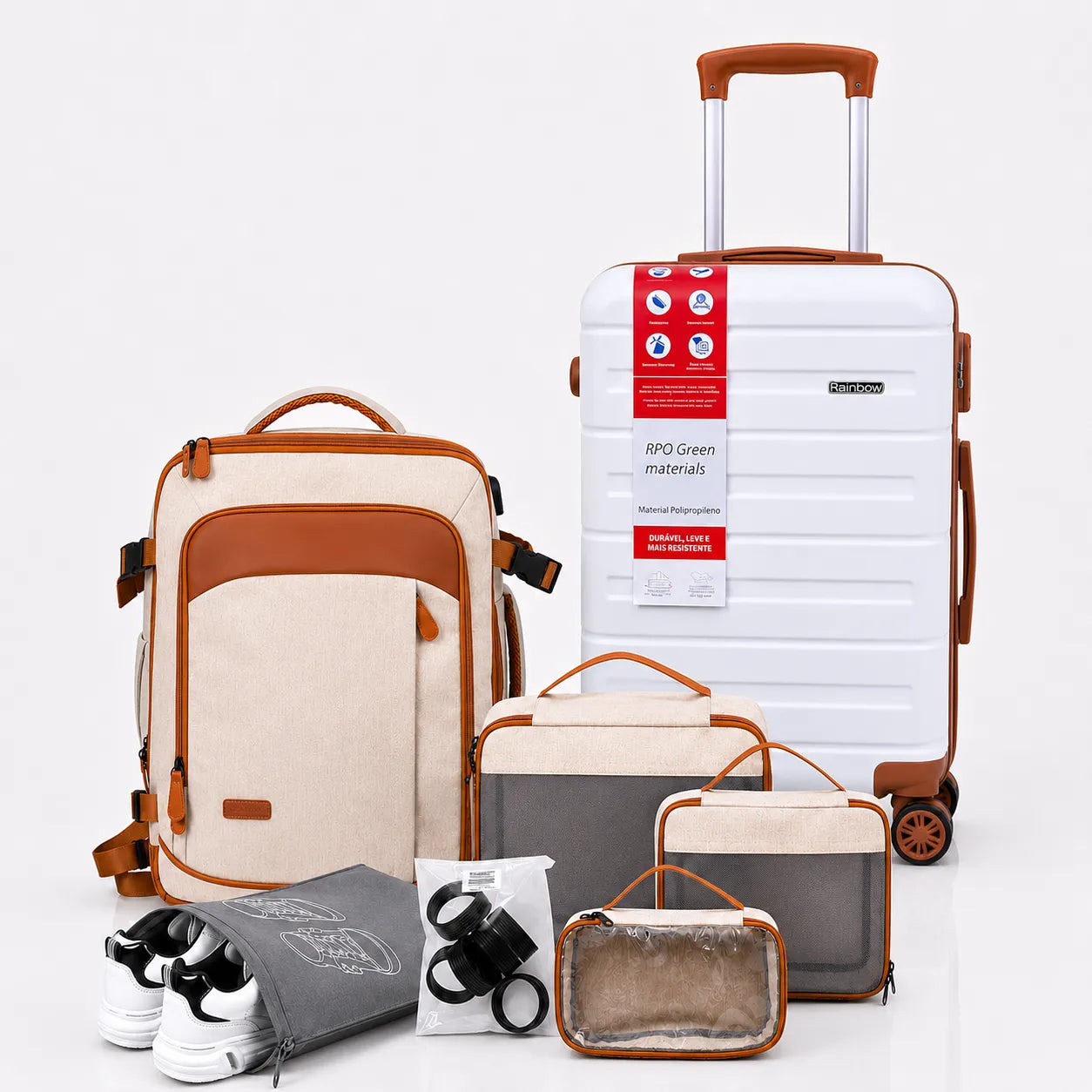 Kit de Viagem Completo NovaTech™ - Mala de Bordo e Mochila