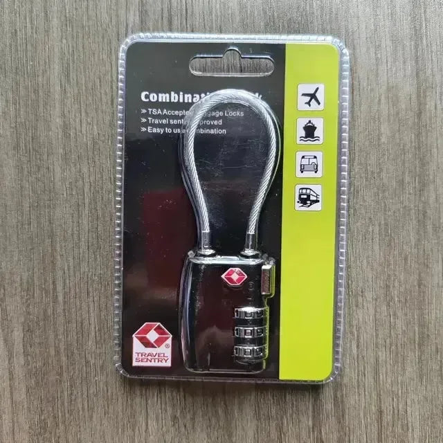 Cadeado para Mala de Viagem com Cabo de Aço e Senha - ProMaster™