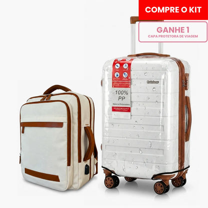 Kit Mala de Bordo 10kg e Mochila Siena™ com Capa Protetora