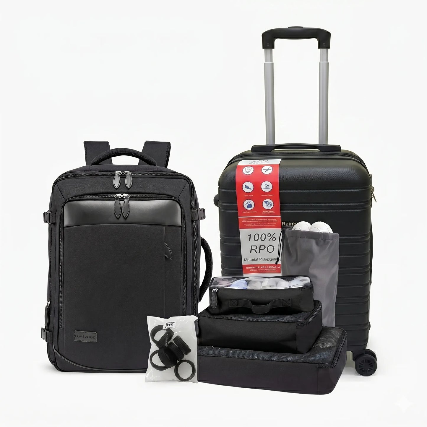 Kit de Viagem Completo NovaTech™ - Mala de Bordo e Mochila