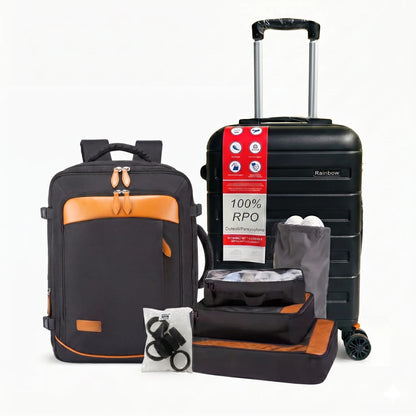 Kit de Viagem Completo NovaTech™ - Mala de Bordo e Mochila