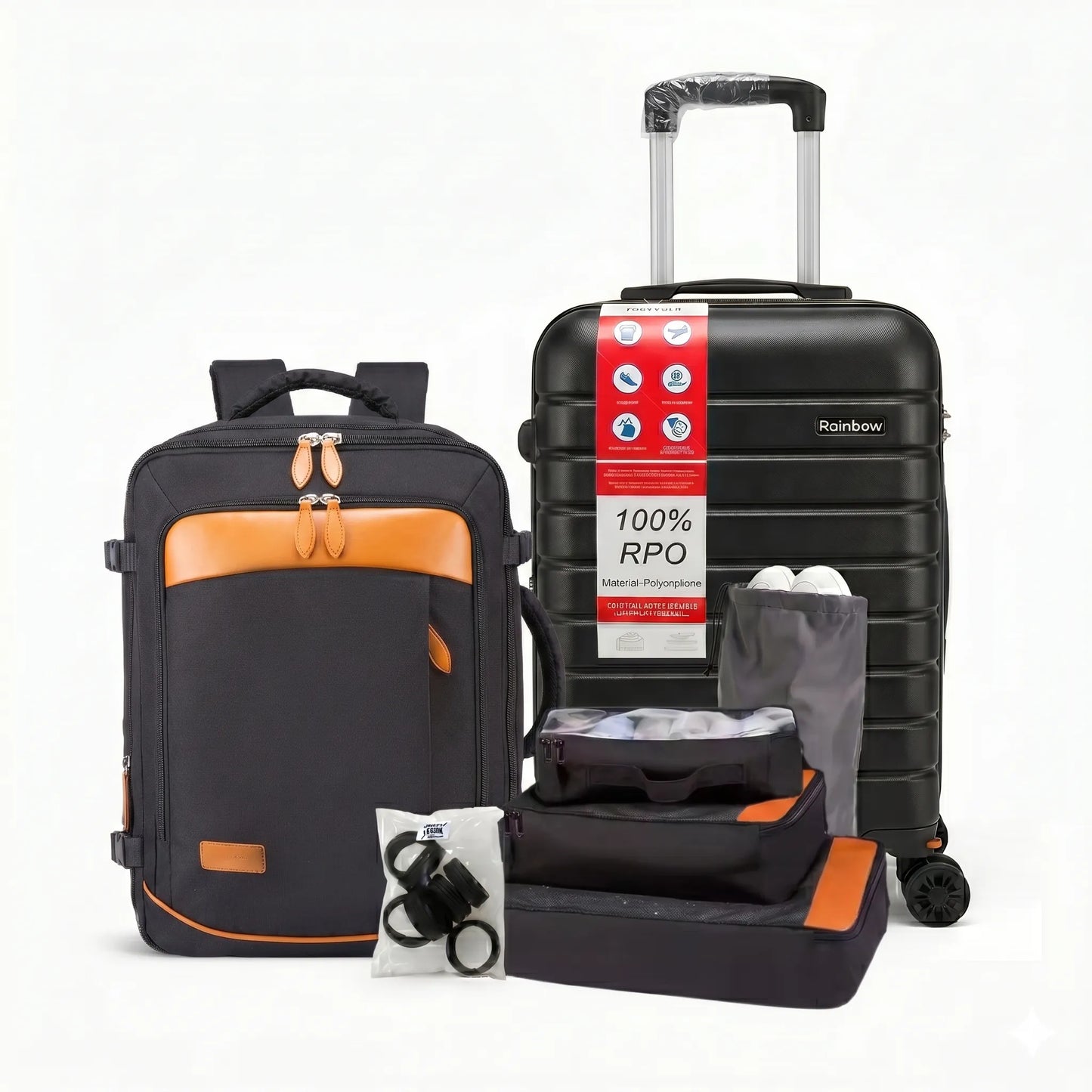 Kit de Viagem Completo NovaTech™ - Mala de Bordo e Mochila