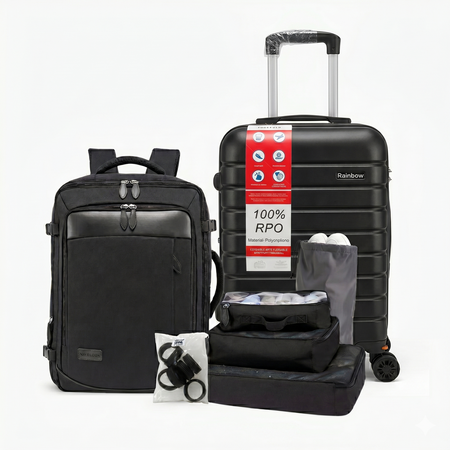 Kit de Viagem Completo NovaTech™ - Mala de Bordo e Mochila