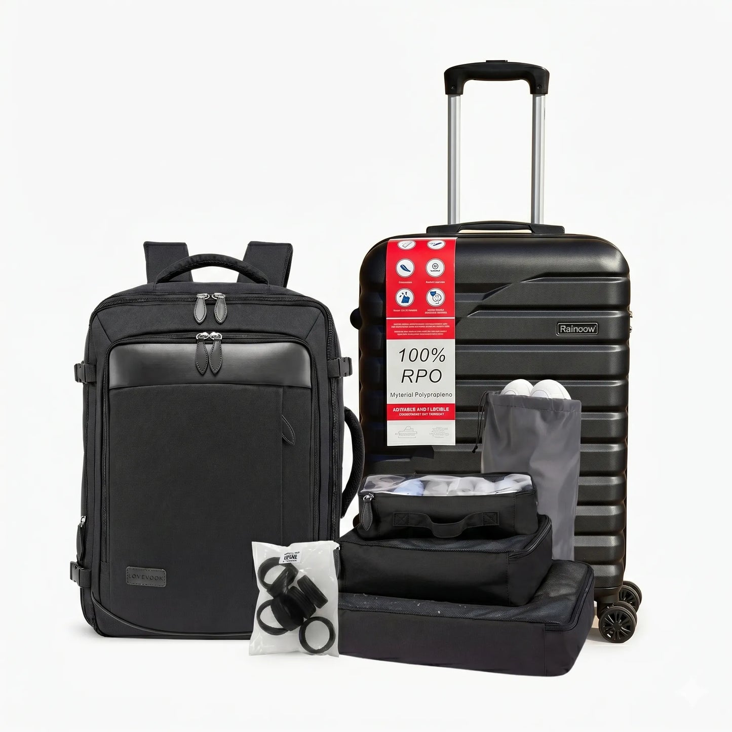 Kit de Viagem Completo NovaTech™ - Mala de Bordo e Mochila