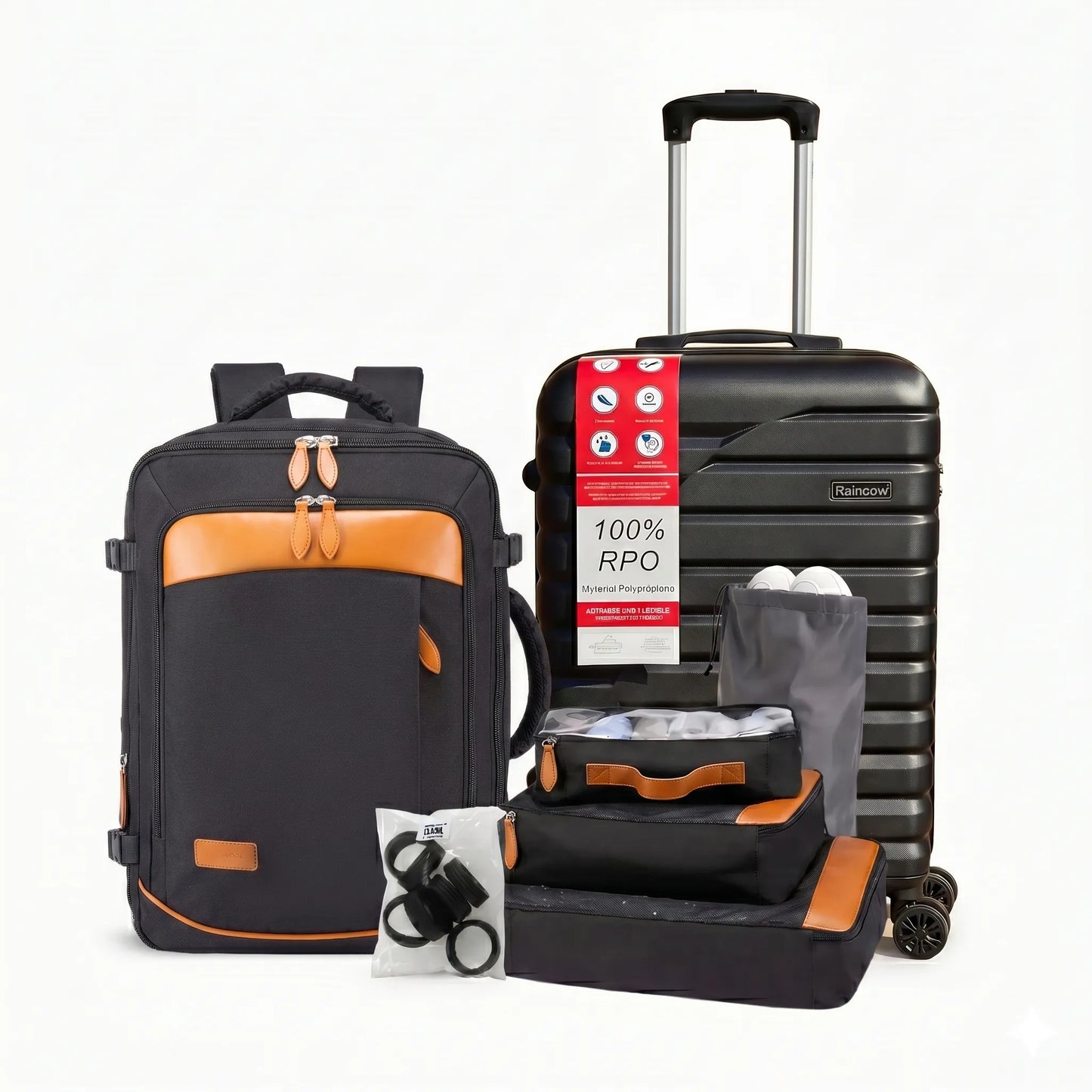 Kit de Viagem Completo NovaTech™ - Mala de Bordo e Mochila