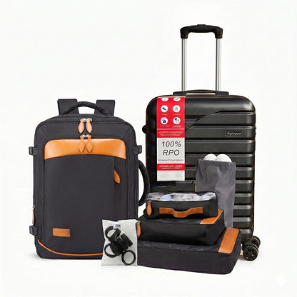 Kit de Viagem Completo NovaTech™ - Mala de Bordo e Mochila