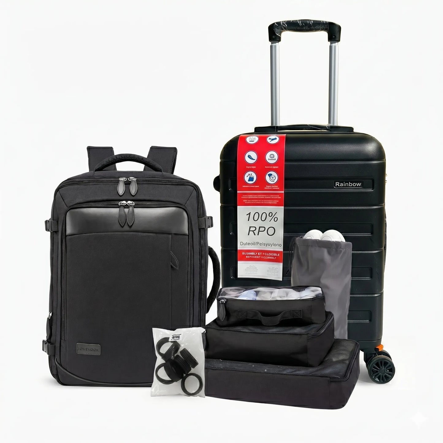 Kit de Viagem Completo NovaTech™ - Mala de Bordo e Mochila