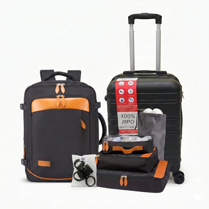 Kit de Viagem Completo NovaTech™ - Mala de Bordo e Mochila