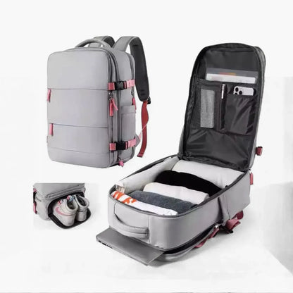 Mochila de Viagem Mala de Bordo Impermeável com Abertura 180° - RoyalViolet™