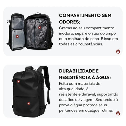 Mochila de Viagem Mala de Bordo a Vácuo 50L Impermeável - VacPack™