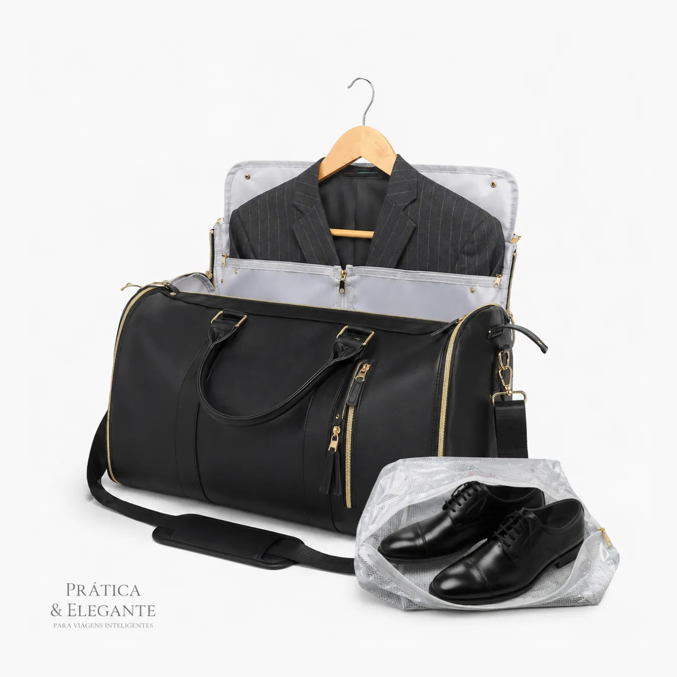 Mala de Bordo 10kg JetSetFemme™ - A Bolsa de Viagem Anti-Amasso (Bege Caramelo)