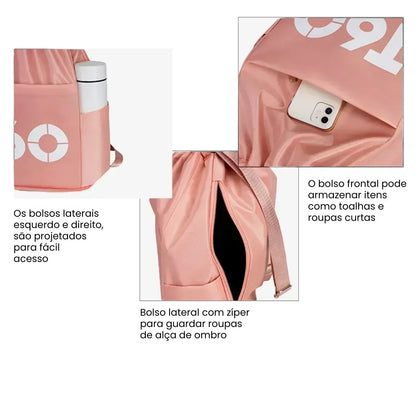 Mochila Saco Esportiva Impermeável com Bolso Antifurto - T60