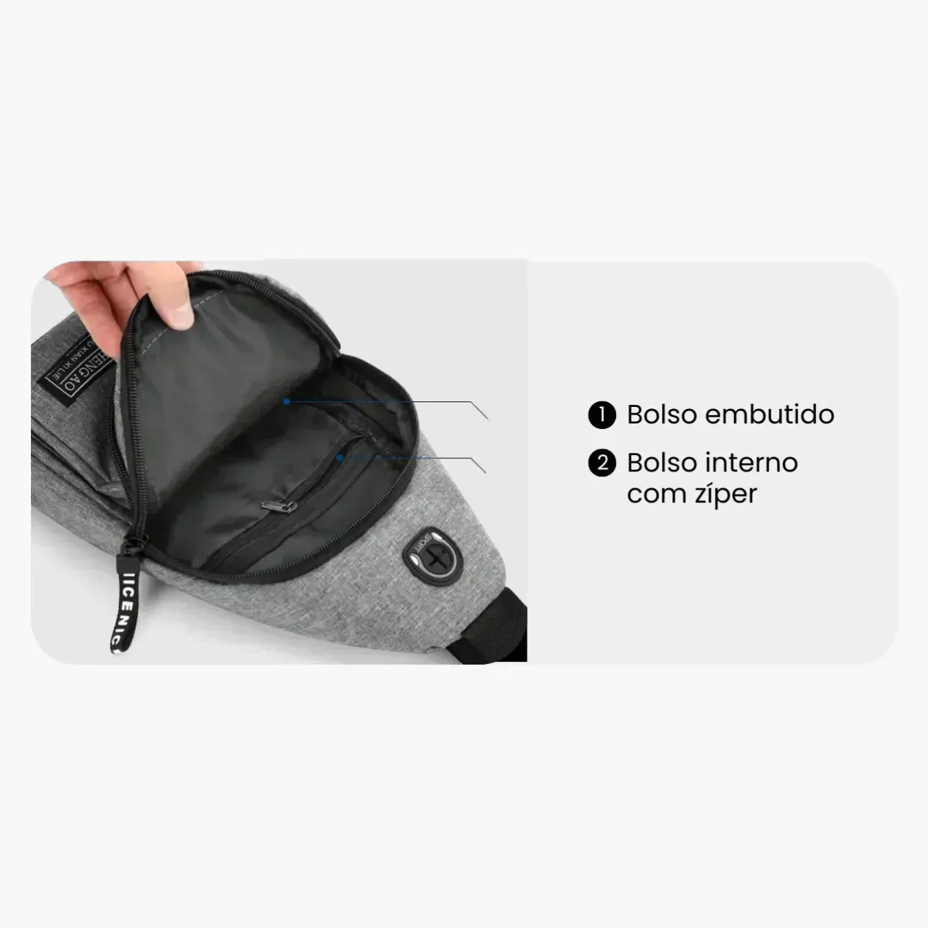 Mochila Transversal Impermeável e Antifurto para Viagem - CrossMove™
