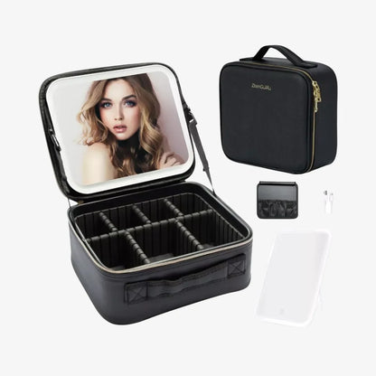Necessaire Feminina Camarim Portátil com Espelho LED - LedBag™ 2.0