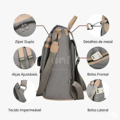 Bolsa Mochila Feminina Antifurto Impermeável 3 em 1 - PickPocket™