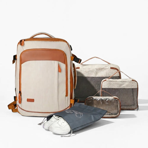 Mochila de Viagem 40L Expansível + 3 Necessaires Grátis