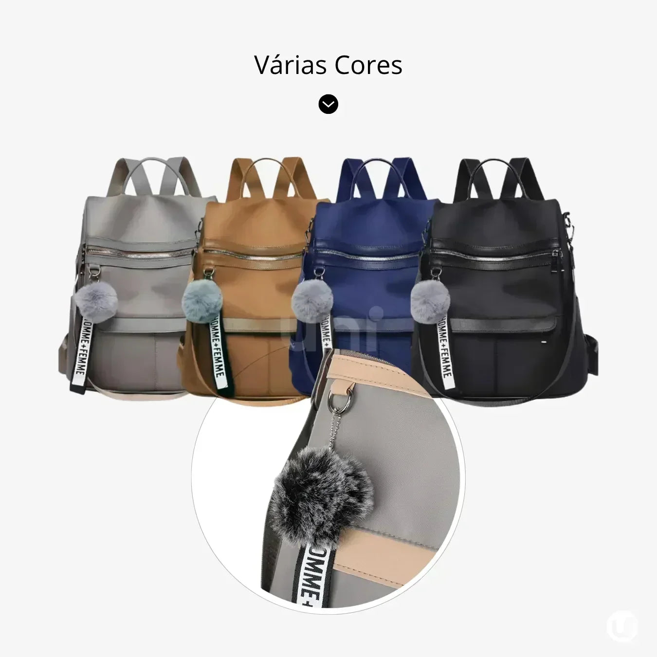 Bolsa Mochila Feminina Antifurto Impermeável 3 em 1 - PickPocket™