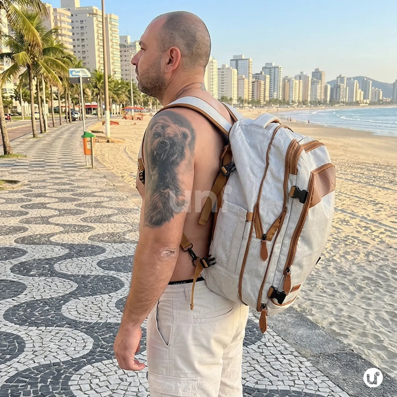 Mochila de Viagem 40L Expansível + 3 Necessaires Grátis