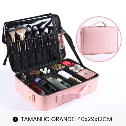 Maleta de Maquiagem Profissional Grande com Divisórias Ajustáveis - LaryBag™