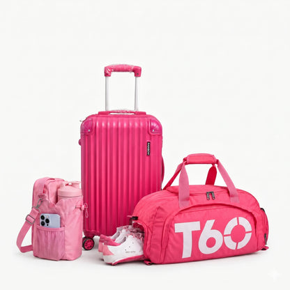 Kit Dinâmica Premium: Mala de Bordo 10kg ABS + Bolsa Esportiva T60 + BLINDES